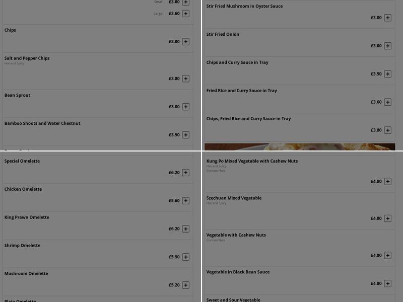 Garden Moon Chinese Take Away Menu