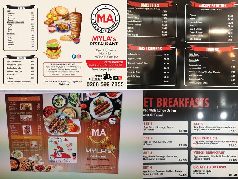 Myla’s Cafe & Restaurant Menu