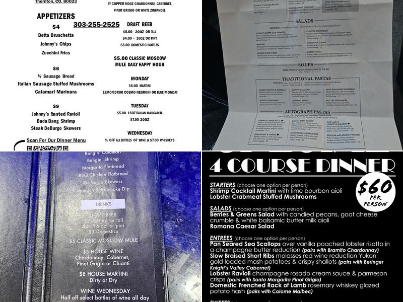 Johnny's Italian Steakhouse & Event Center Menu