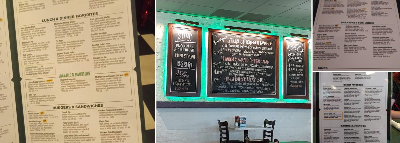 Metro Diner Menu