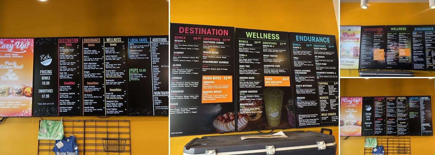 Rush Bowls Menu