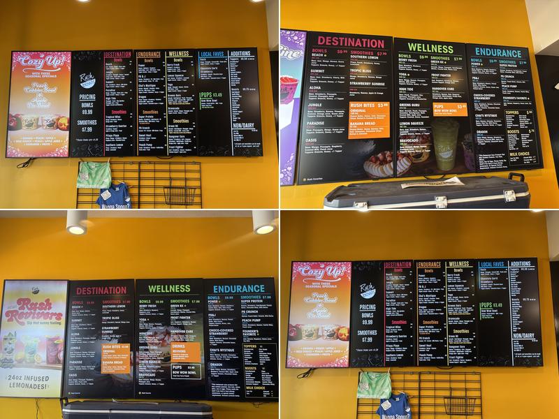 Rush Bowls Menu