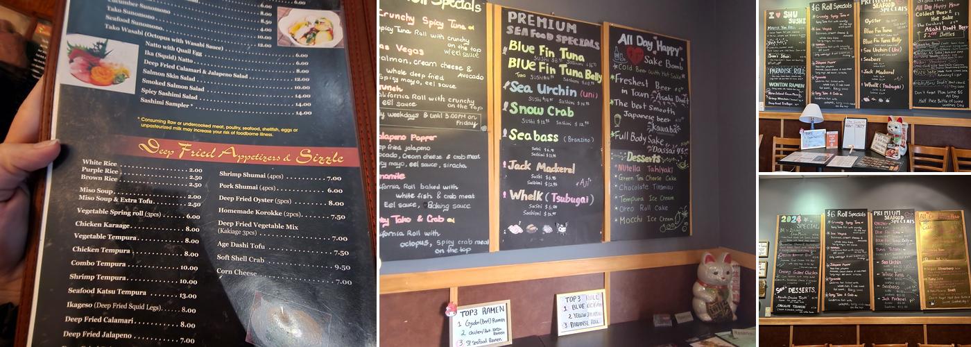 Shu Sushi Ramen & Grill Menu