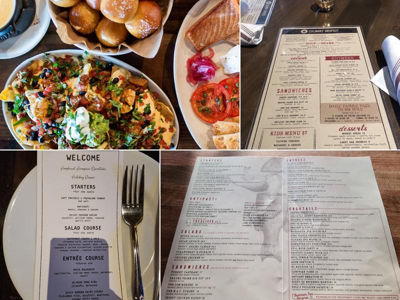 Culinary Dropout Menu