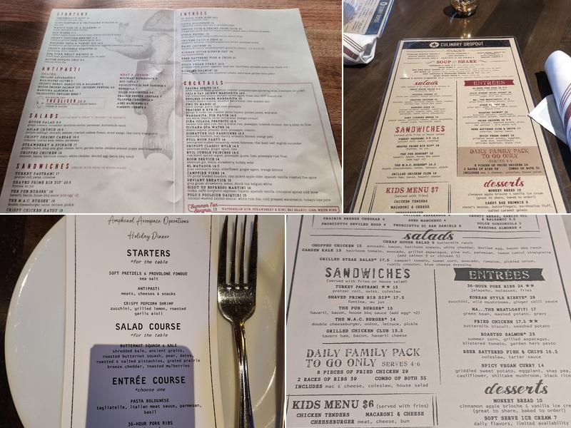 Culinary Dropout Menu