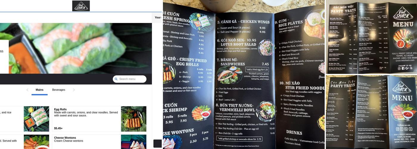 Viet Shack Menu