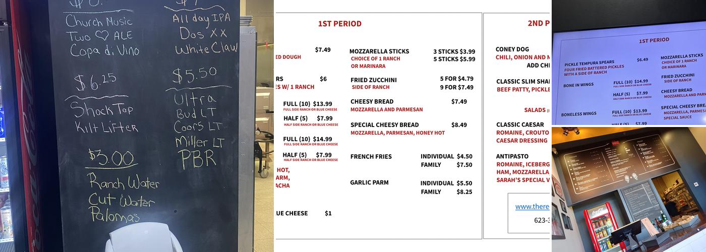 The Rec Pizza and Detroit Eats Menu