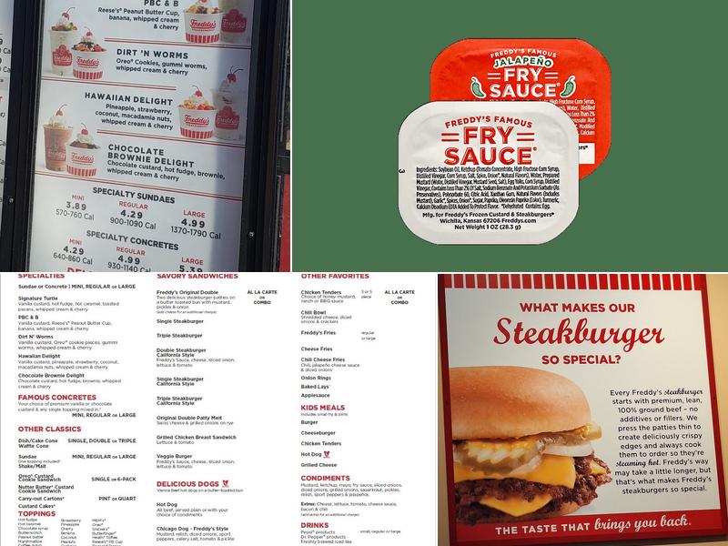Freddy's Frozen Custard & Steakburgers Menu