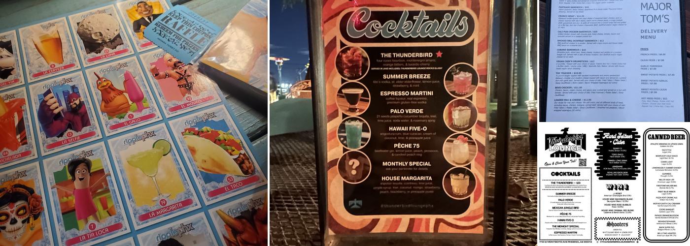 Thunderbird Lounge Menu