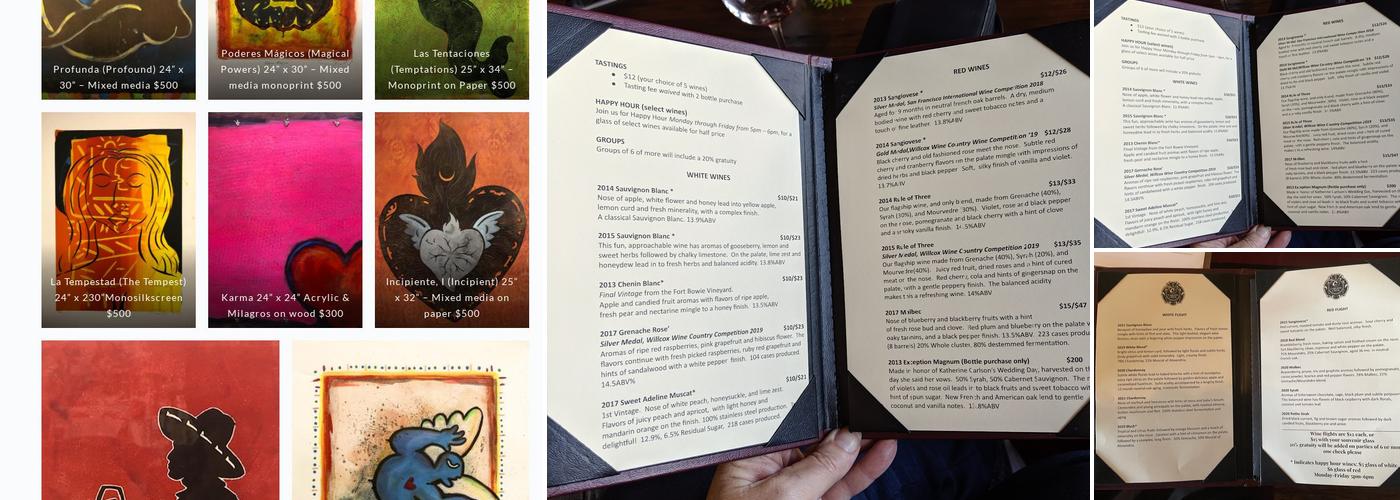 Carlson Creek Vineyard Menu