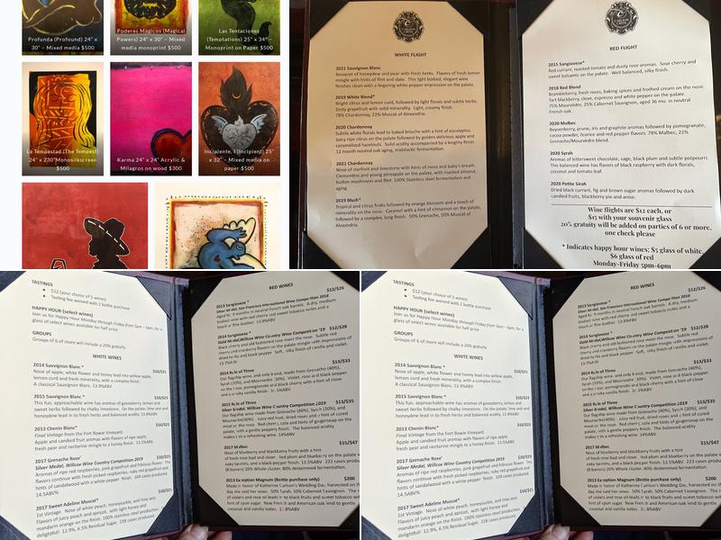 Carlson Creek Vineyard Menu