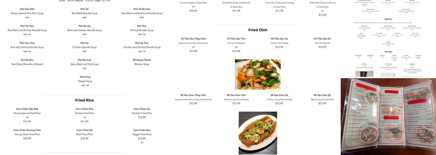 Phở Nha Trang Menu