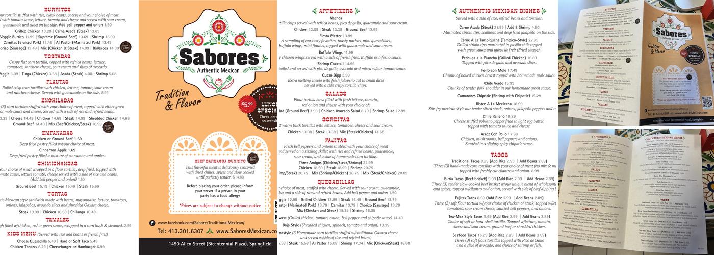 Sabores Authentic Mexican Menu