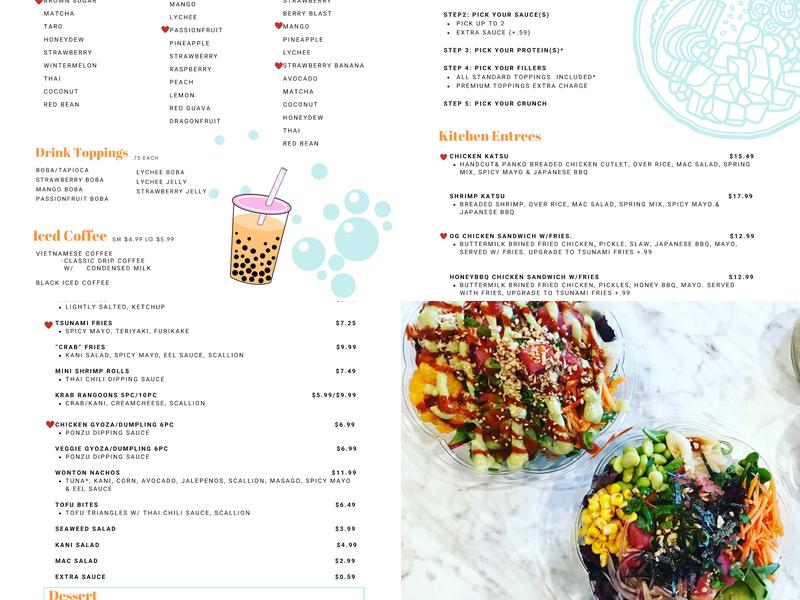 Holy Poke Menu