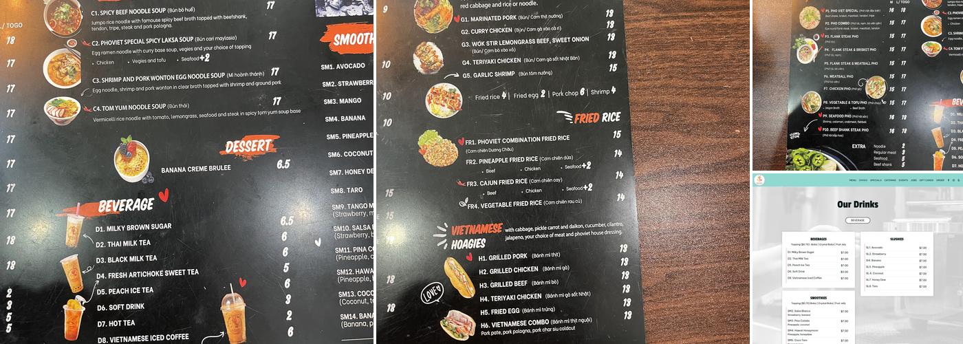 Pho Viet Menu