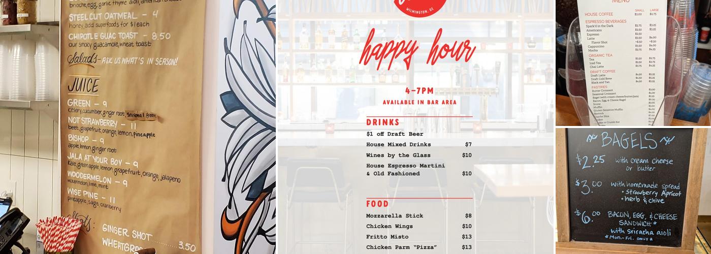 DECO Wilmington Menu