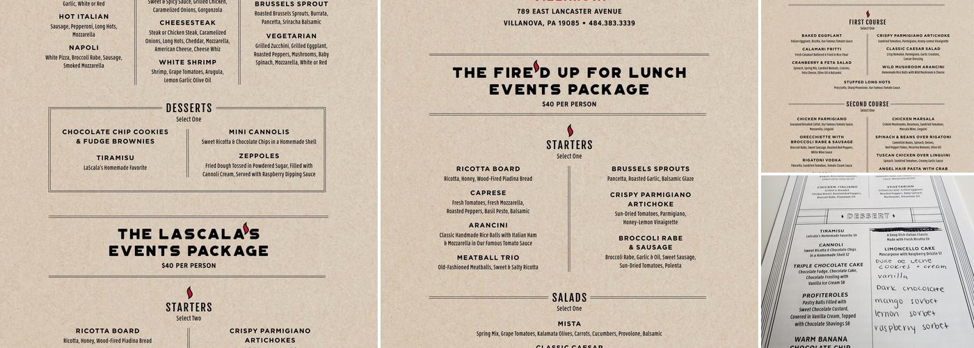 LaScala's Fire Glassboro Menu