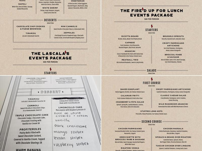 LaScala's Fire Glassboro Menu