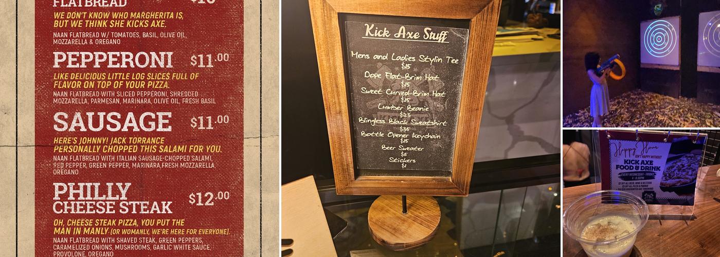 Kick Axe Throwing PHILLY Menu