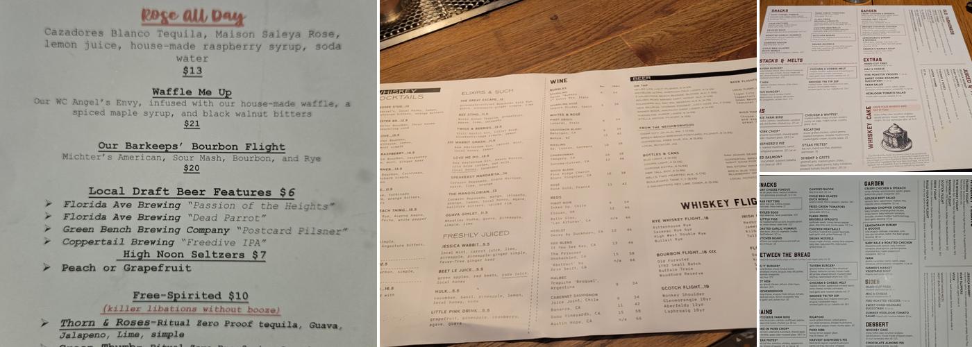 Whiskey Cake Tampa Menu