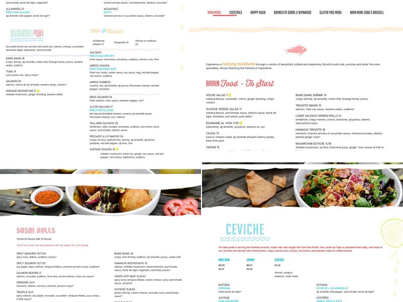 SuViche – Sushi and Ceviche Menu