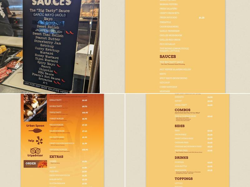 Relish - Big Tasty Burgers Menu