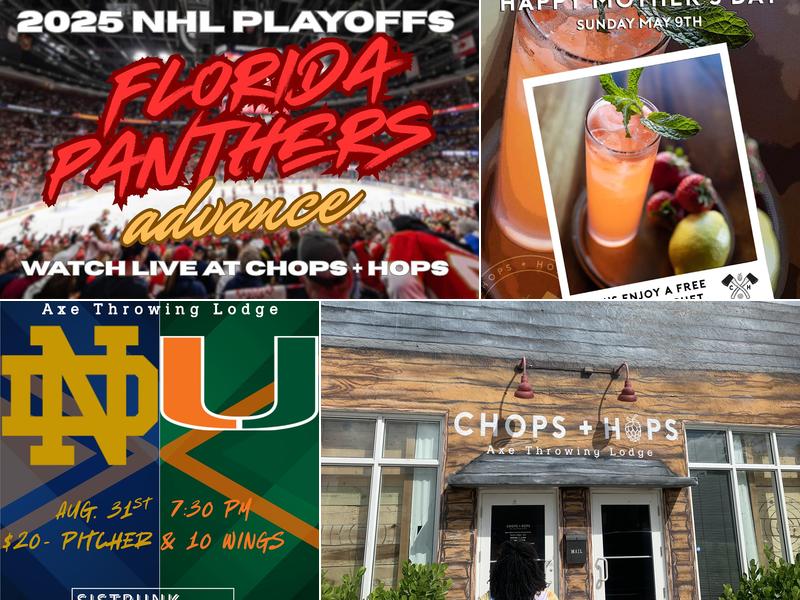 Chops + Hops | Axe Throwing Lodge 115 NW 6th St, Fort Lauderdale