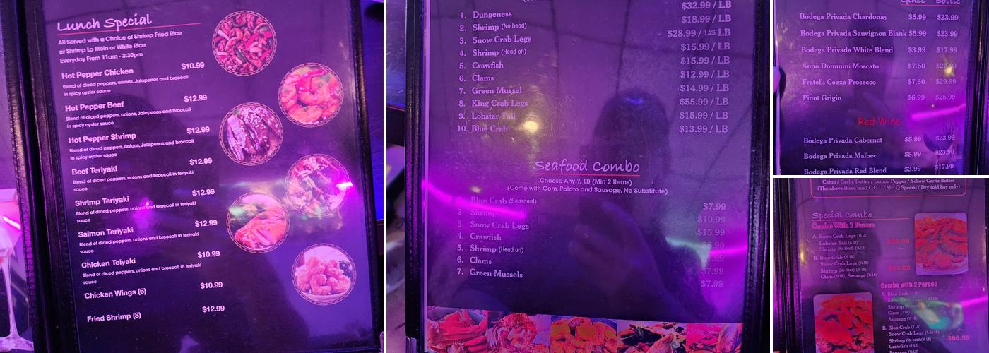 Mr. Q Crab House Menu