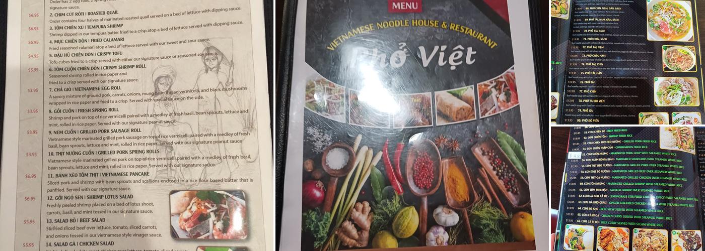 Pho Viet 2 Menu