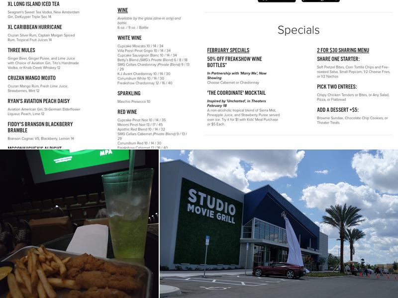 Studio Movie Grill - Sunset Walk Menu