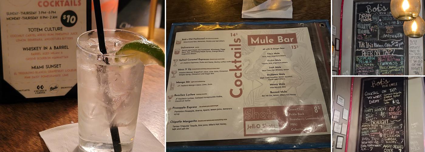 Bob's Your Uncle Menu