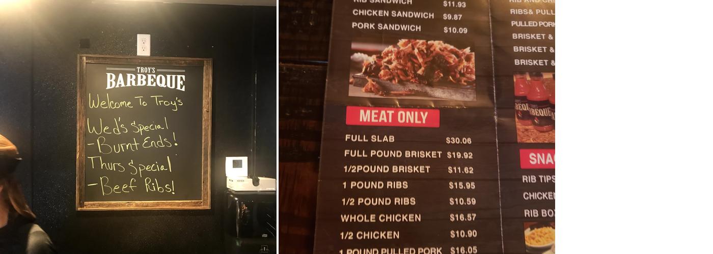Troy's BarBeQue Boca Raton Menu