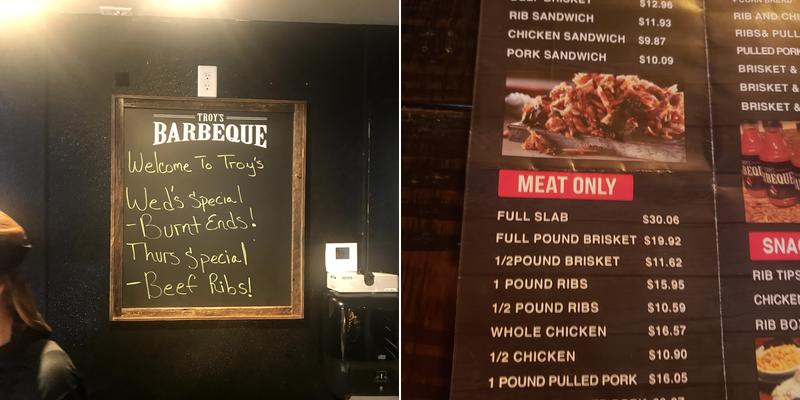 Troy's BarBeQue Boca Raton Menu