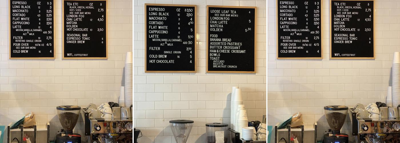 Breaking Wave Coffee Menu