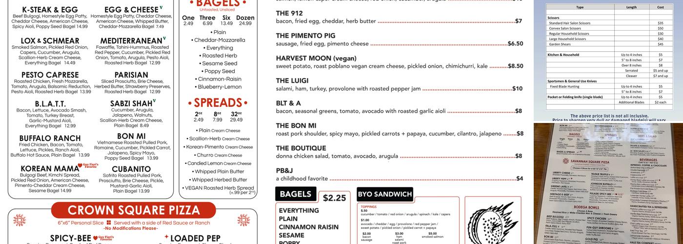 Big Bon Bodega Menu