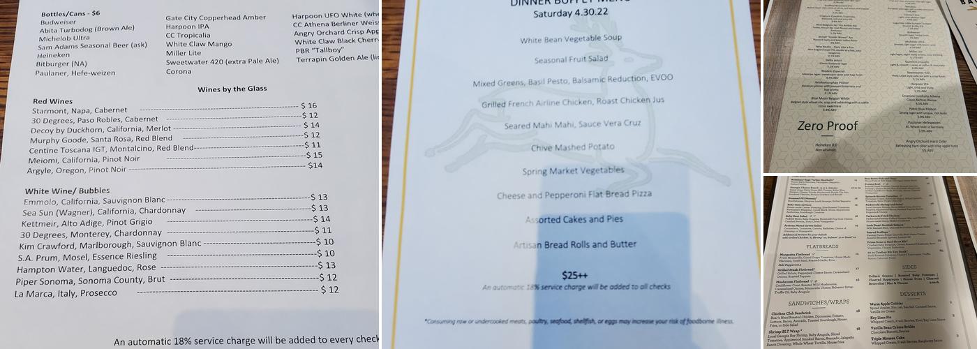 Parkwoods Restaurant Menu