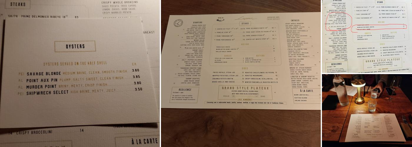 Lapeer Steak and Seafood Menu