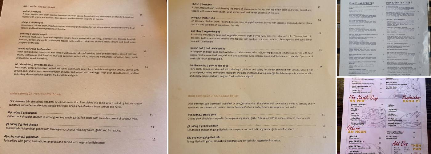 High Lúa Menu