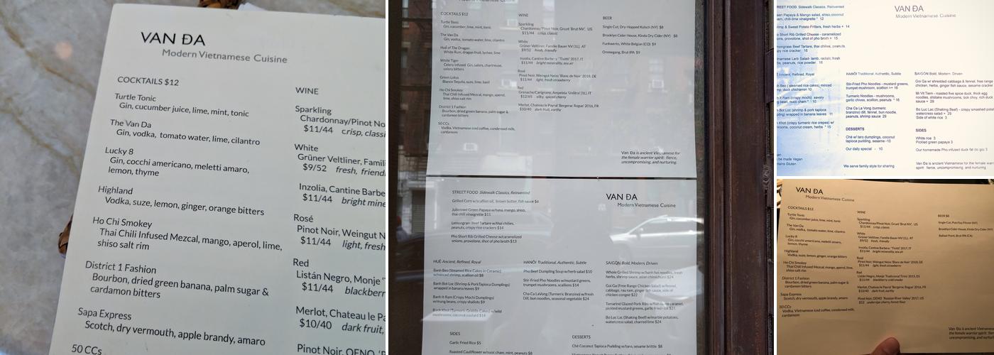 Van Đa Menu