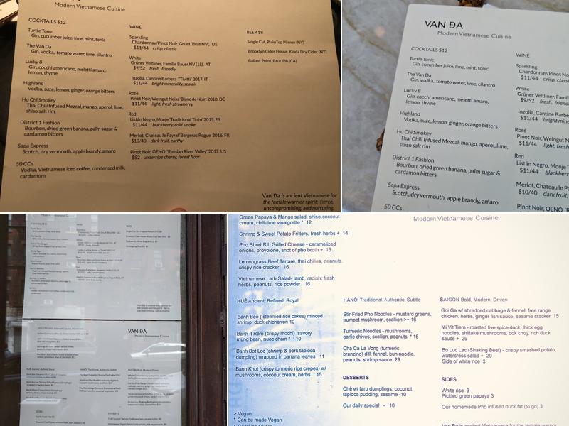 Van Đa Menu