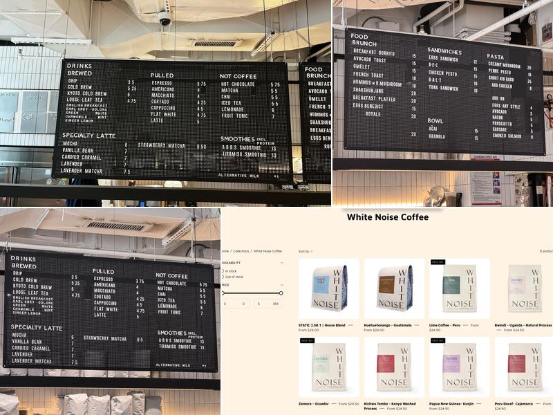 WHITE NOISE COFFEE CO. Menu