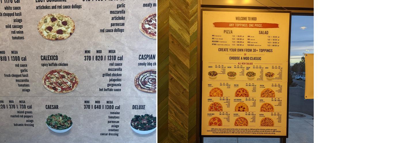 MOD Pizza Menu