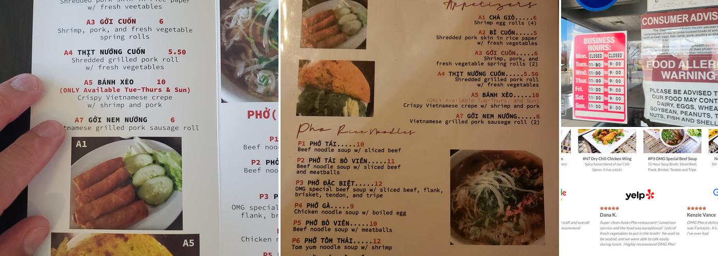 OMG Pho Menu