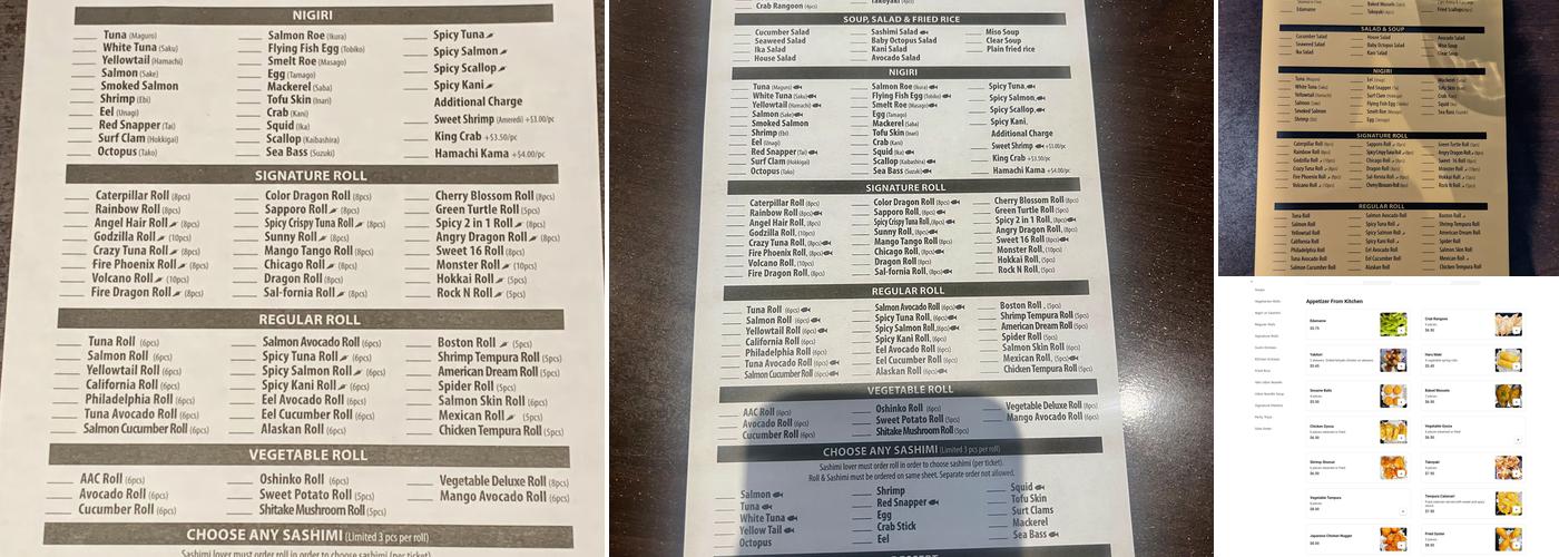 Sushi Nova Menu