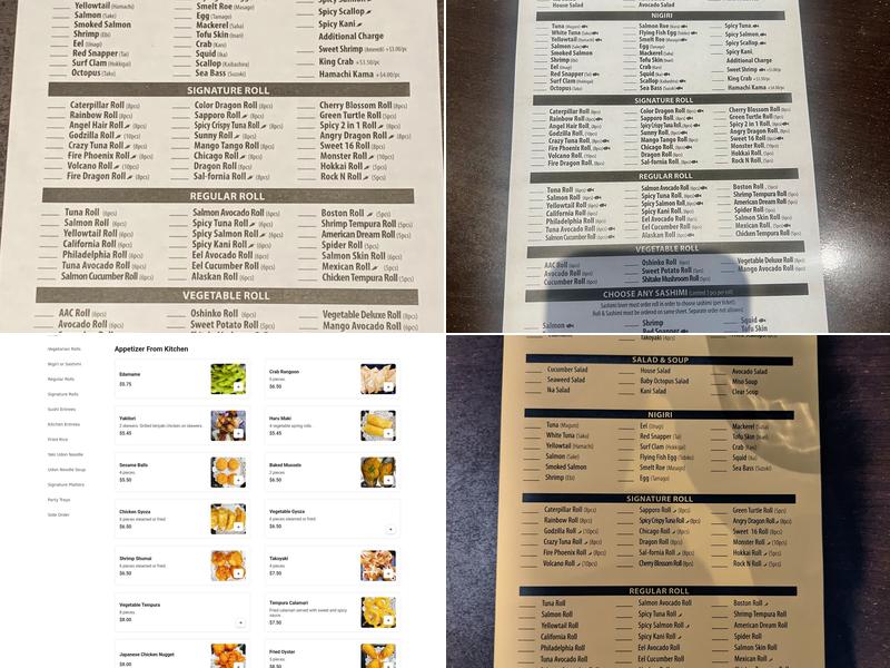 Sushi Nova Menu