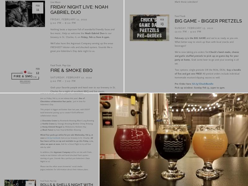 Riverlands Brewing Company Menu