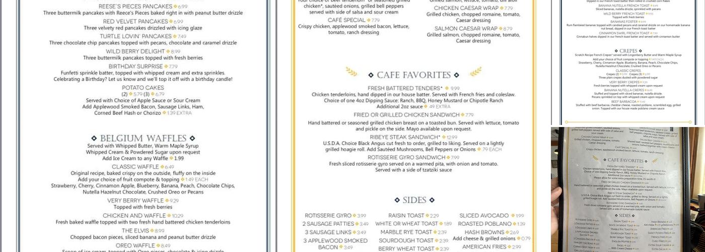 Cafe on Main Menu