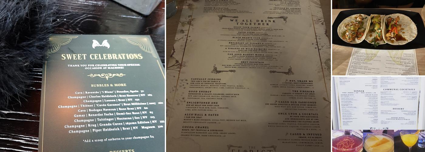 Machine - Cocktail Bar Menu