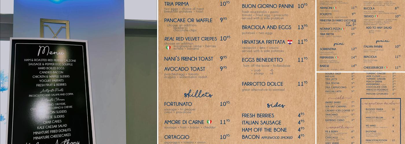 TRIA A Level Above Events Menu