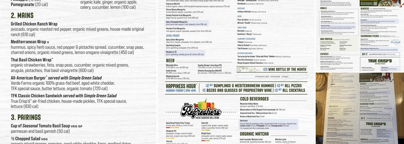 True Food Kitchen Menu
